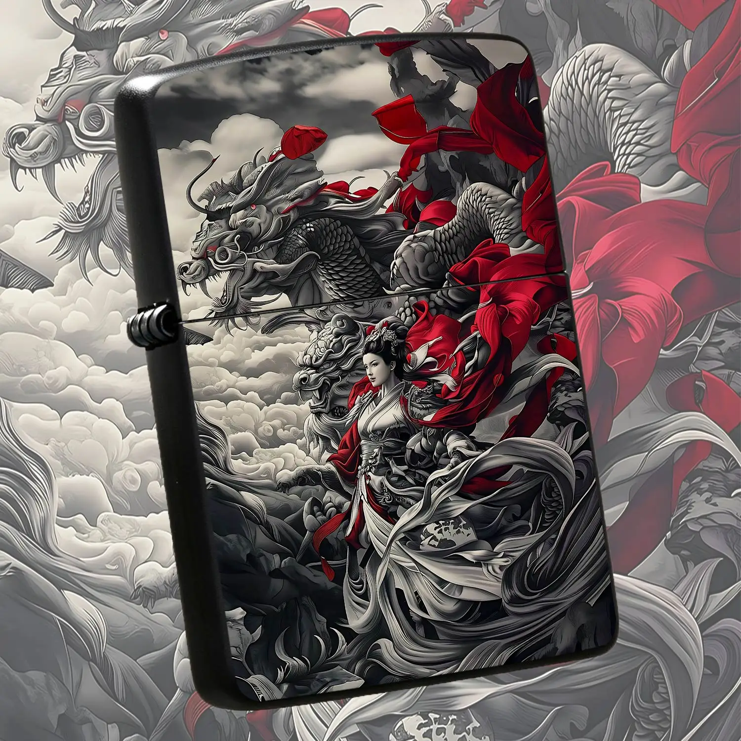 Style Lighter With Exquisite Dragon And Goddess Pattern, Artistic Decorative Personalized Portable Accessory, Ideal For Daily Use Gifting And Collection, Distinctive Aesthetic Present For All Scenes A Humorous And Interesting Lighter