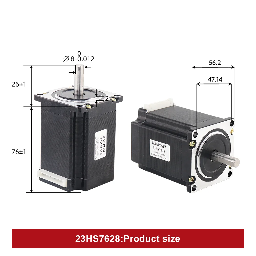 NEMA23 2.8A 189N.CM 57 stepper motor 23HS7628 with TB6600 driver controller motor drive board module board and 3D printer