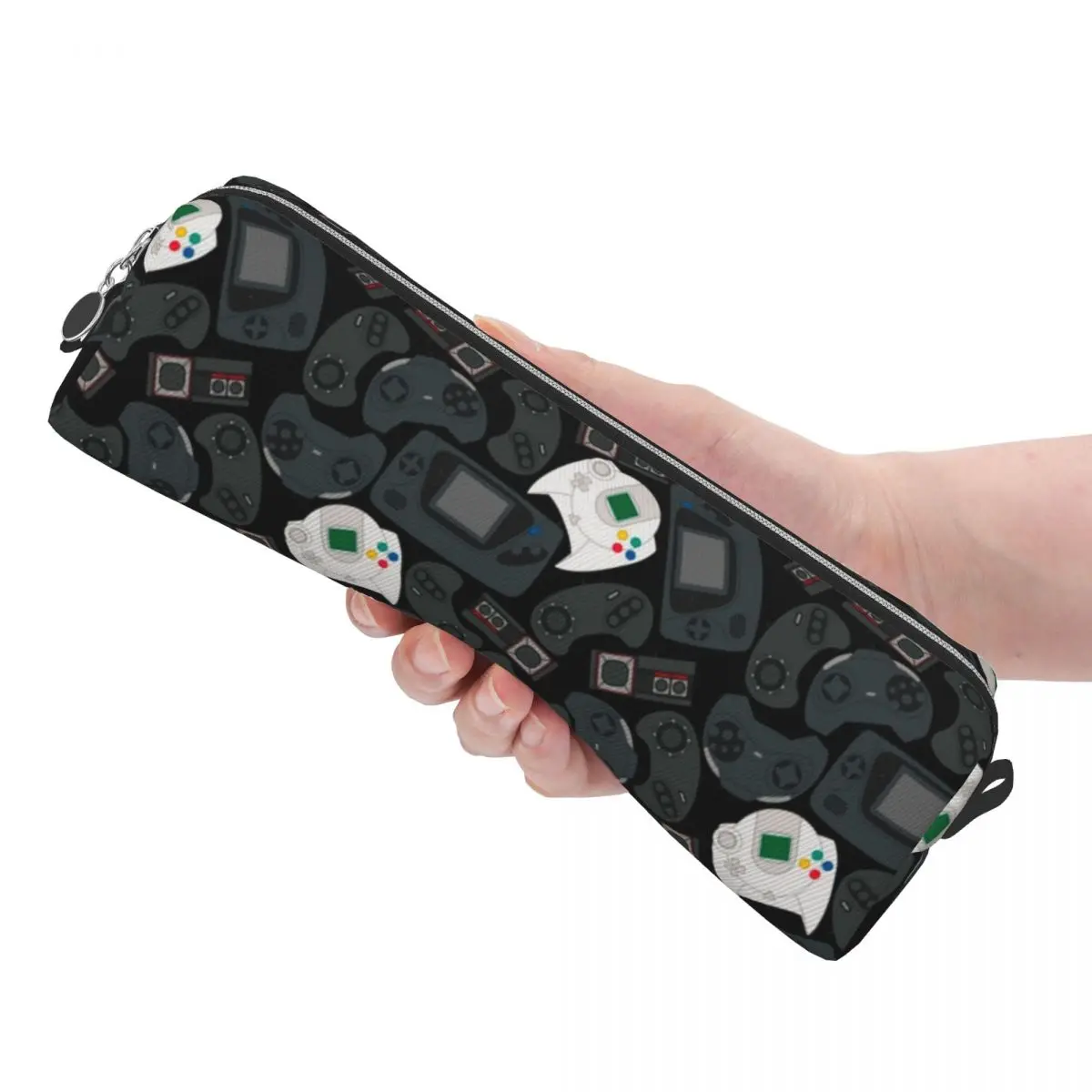 Game Controller Pattern Pencil Cases Pencil Box Pen Holder for Student Large Storage Bag Office Zipper Stationery