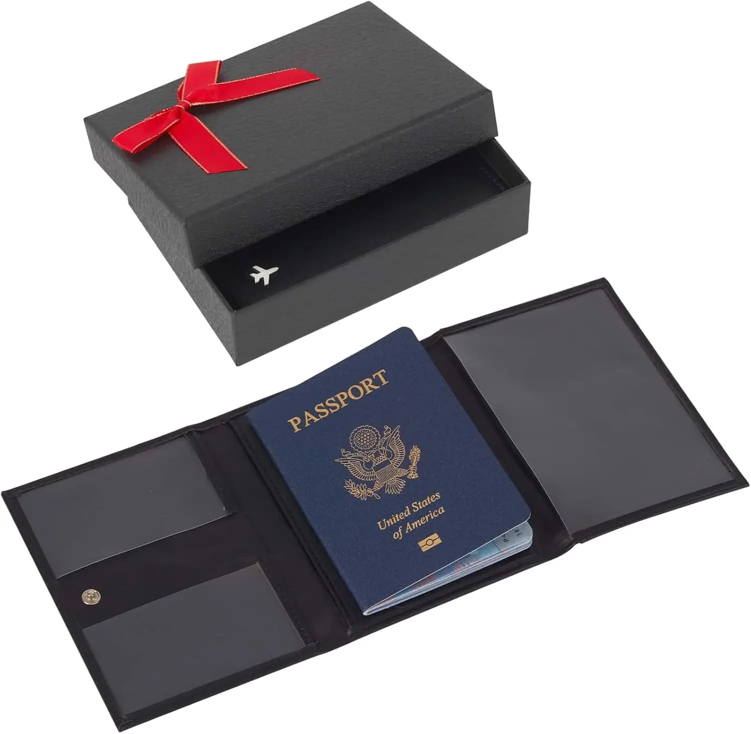 

Genuine Leather RFID Blocking Passport Holder for Travel - Secure Document Wallet for Pilots and Frequent Travelers