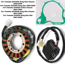 Motorcycle Magneto Stator Rectifier Gasket Set For Yamaha XVS400 Drag Star 2000-2008 XVS650 V-Star Classic 2001-2003