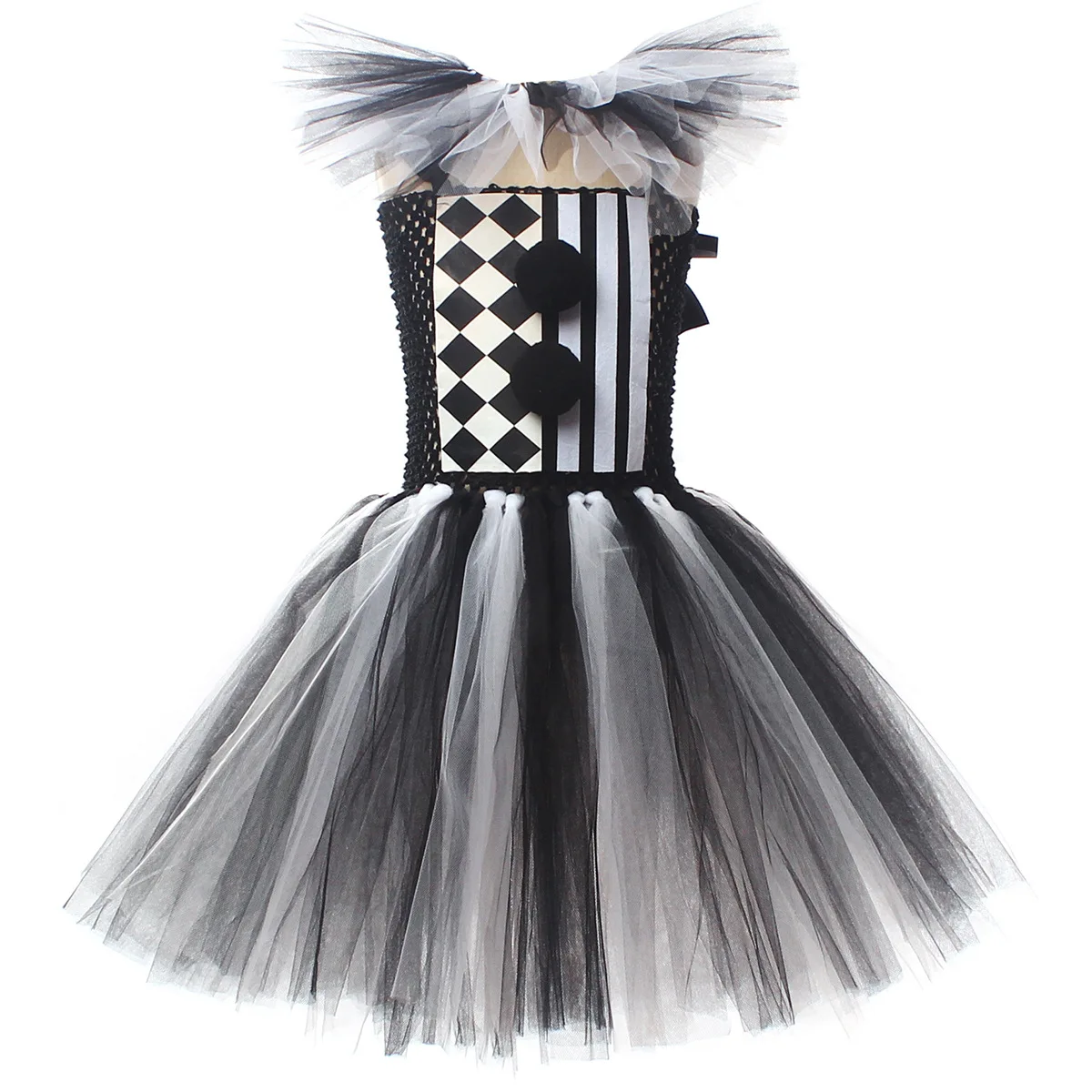 Mädchen Tüll Clown Tutu Cosplay Halloween Kostümset für Kinder, Musikfestival, Zirkus, Bühnenauftritt, Karnevalskleidung 2026 – Detail 12