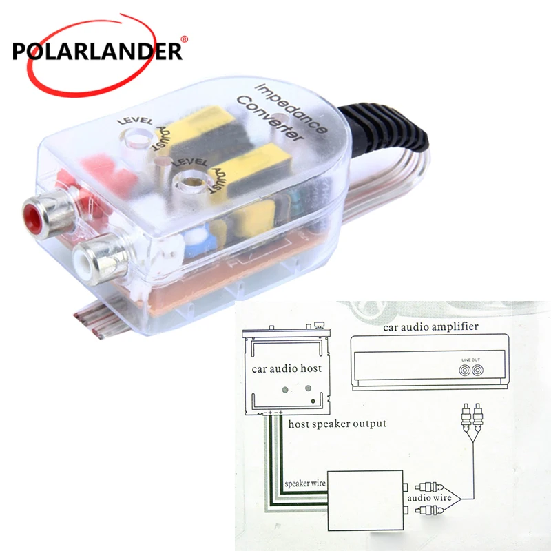 

Автомобильный преобразователь высокого и низкого сопротивления, динамик в RCA линейный автомобильный преобразователь, высококачественный автомобильный продукт, запчасти, аксессуары