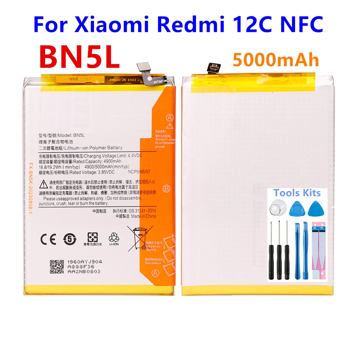 Brand New BN5L BN5F BN5A BN63 BM4S Battery For Xiaomi Redmi 12C/ 10C/ Redmi 10 Prime 10X 5G/ Poco 3 pro/Redmi Note 10(5G) +Tools