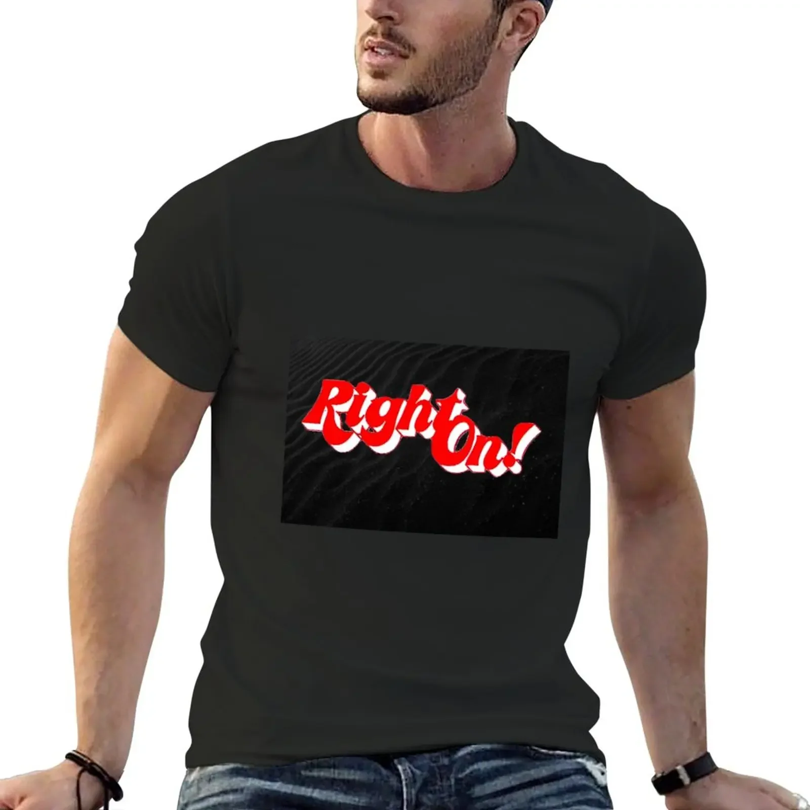 RIGHT ON! MAGAZINE LOGO T-Shirt tees aesthetic clothes Men's t-shirts