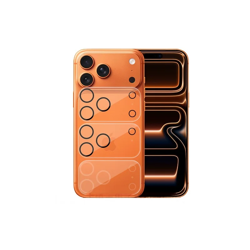 Odpowiedni do iPhone'a 17 Air, przezroczysta folia ochronna na obiektyw aparatu 3D stereoskopowa do Apple 17 Pro Max, folia ochronna na obiektyw z sitodrukiem.