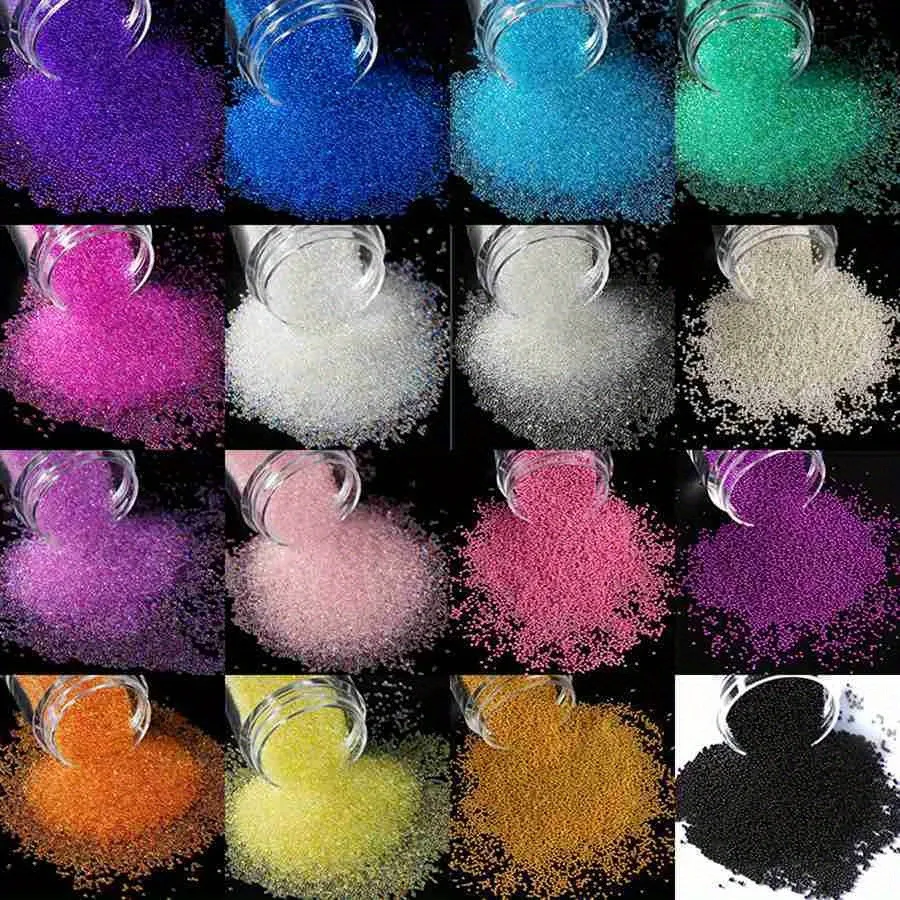 1/2/3 cajas de decoración de uñas, Caviar, cuentas pequeñas, diamantes de imitación de cristal, dijes para uñas, gemas de Color AB transparente 3D, accesorios, suministros para uñas