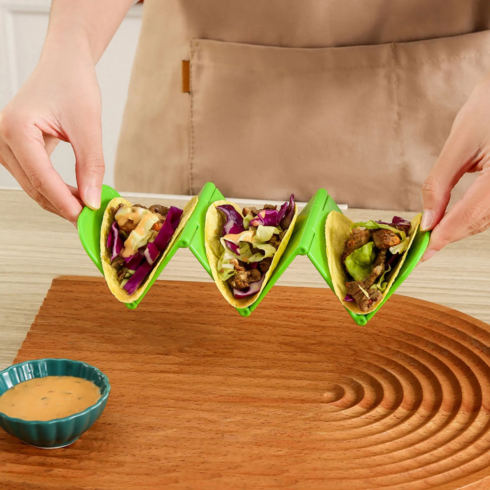 Taco Holder Mexican Pizza Roll Shelf Safe Plastic  Shape Tortilla Tray Holder for Cafes Restaurants Self-Service Areas