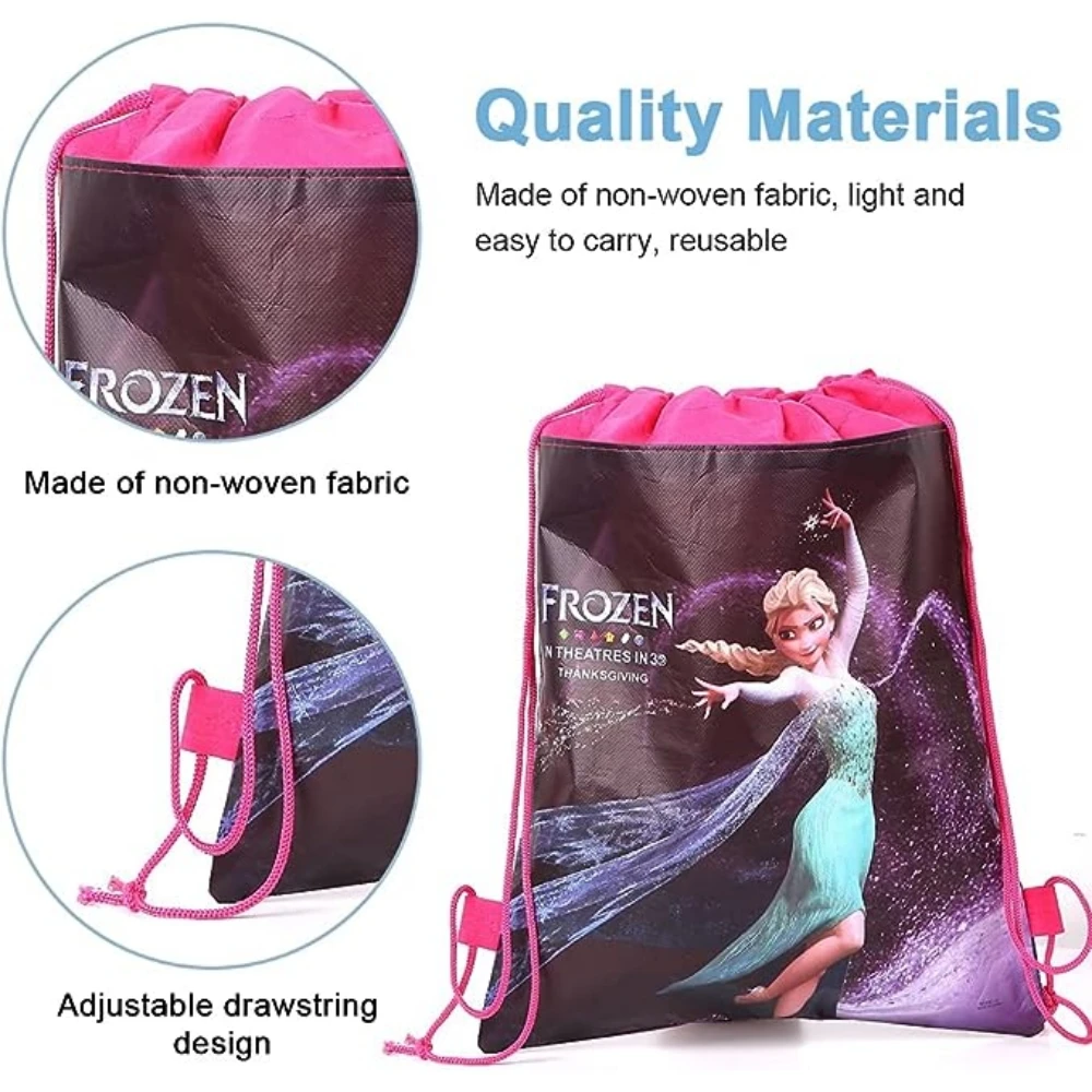 Frozen Princess Elsa Anna 5/10/20/30PCS Birthday Party Gifts Non-woven 27*34cm Drawstring Good Bags Kids Favor School Backpacks