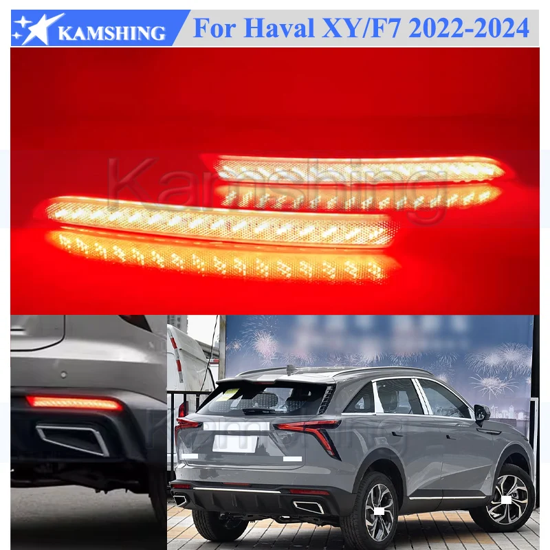 

Kamshing 1 Pair Modify LED Rear Bumper Light For Great Wall Haval XY/F7 2022-2024 Rear Bumper Fog Light Fog Lamp Rear Foglight