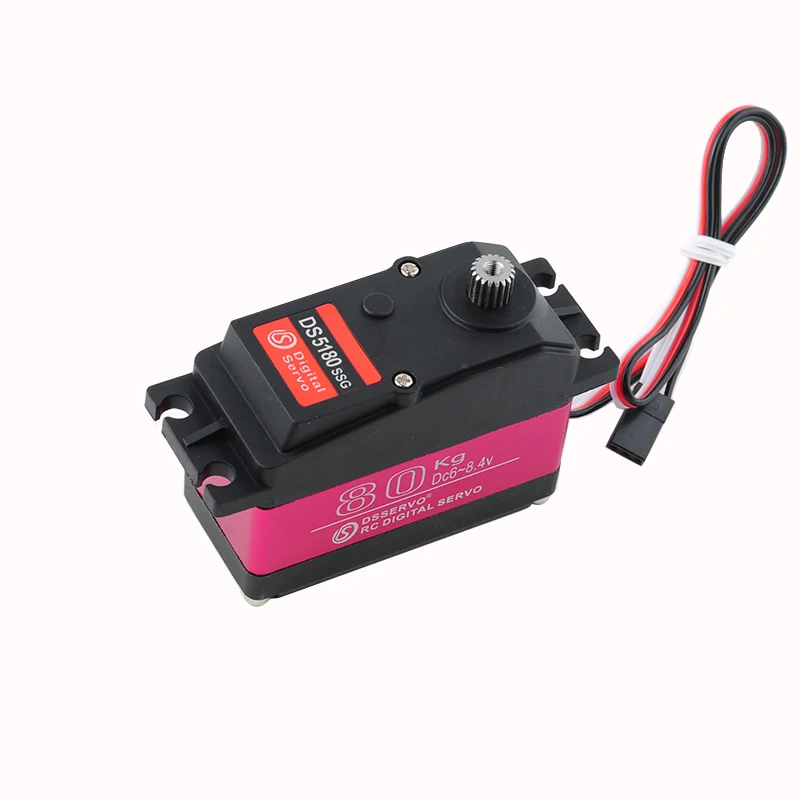 DS5180 กันน้ํา IP66 Digital Servo 80KG 7.4V มอเตอร์โลหะหุ่นยนต์ Servo 180/270 องศาแรงบิดสูง 18T สําหรับ RC รถ