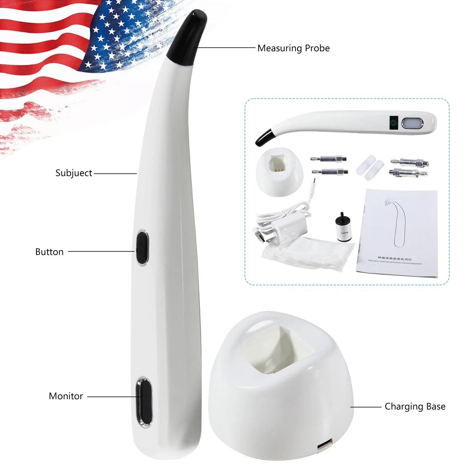Dental ISQ Implant Osseointegration Monitor Stability Measurement Tester Device