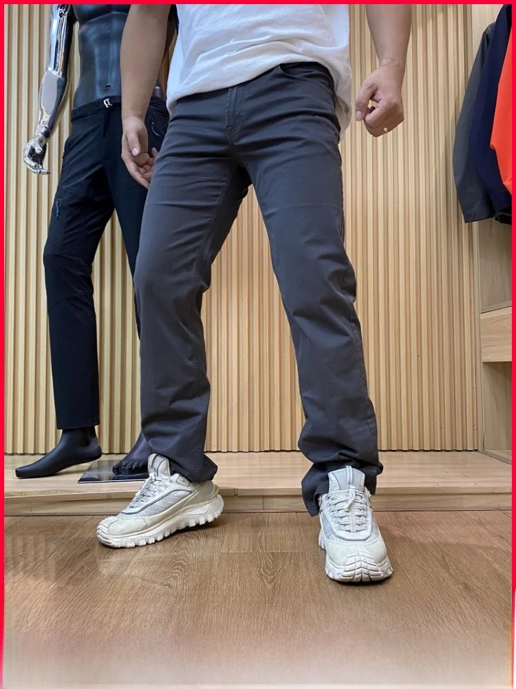 

Мужские прямые хлопковые повседневные брюки, однотонные, Новое поступление, осенний сезон, удобные дышащие, приятные для кожи брюки