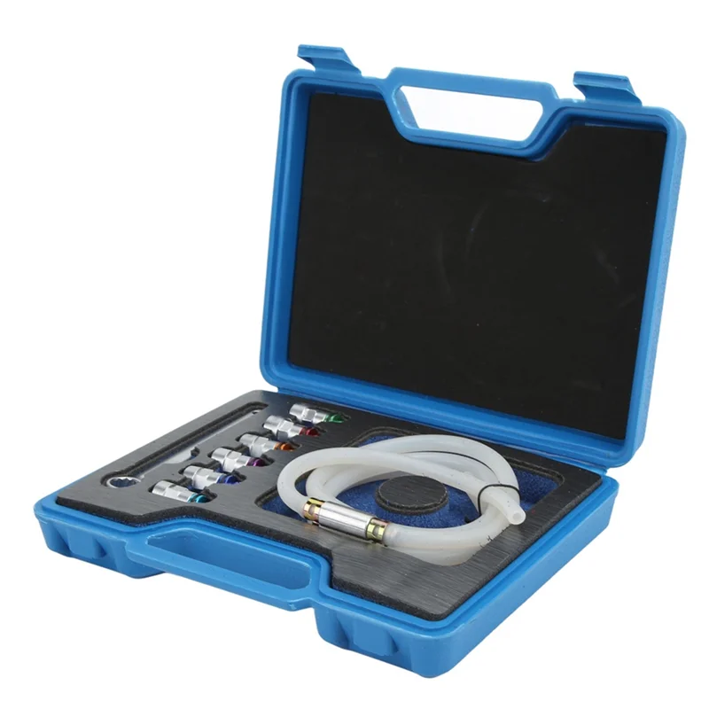 

A02Q-Universal Brake Bleeder Spanner 1 Drain Hose Brake Bleeder Wrench Kit 6 Adapters Metal Sturdy For Car For Light Truck