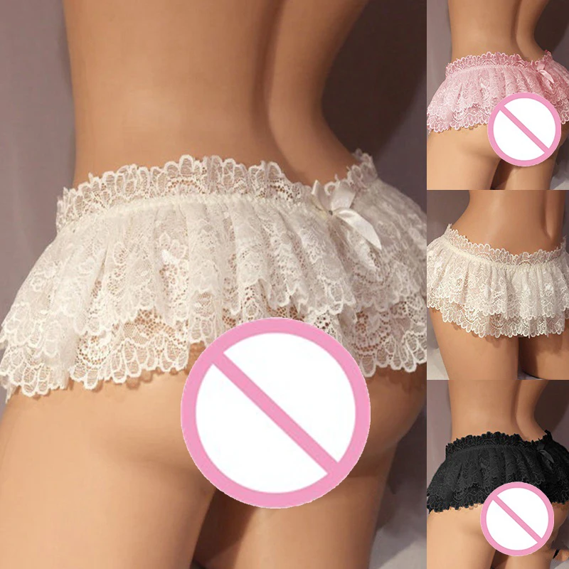 Women Sexy Cosplay Vintage Pleated Skirt Ultra Short Skirt Cute Nightwear Lace Thongs Panties Lingerie Briefs Mini Skirt