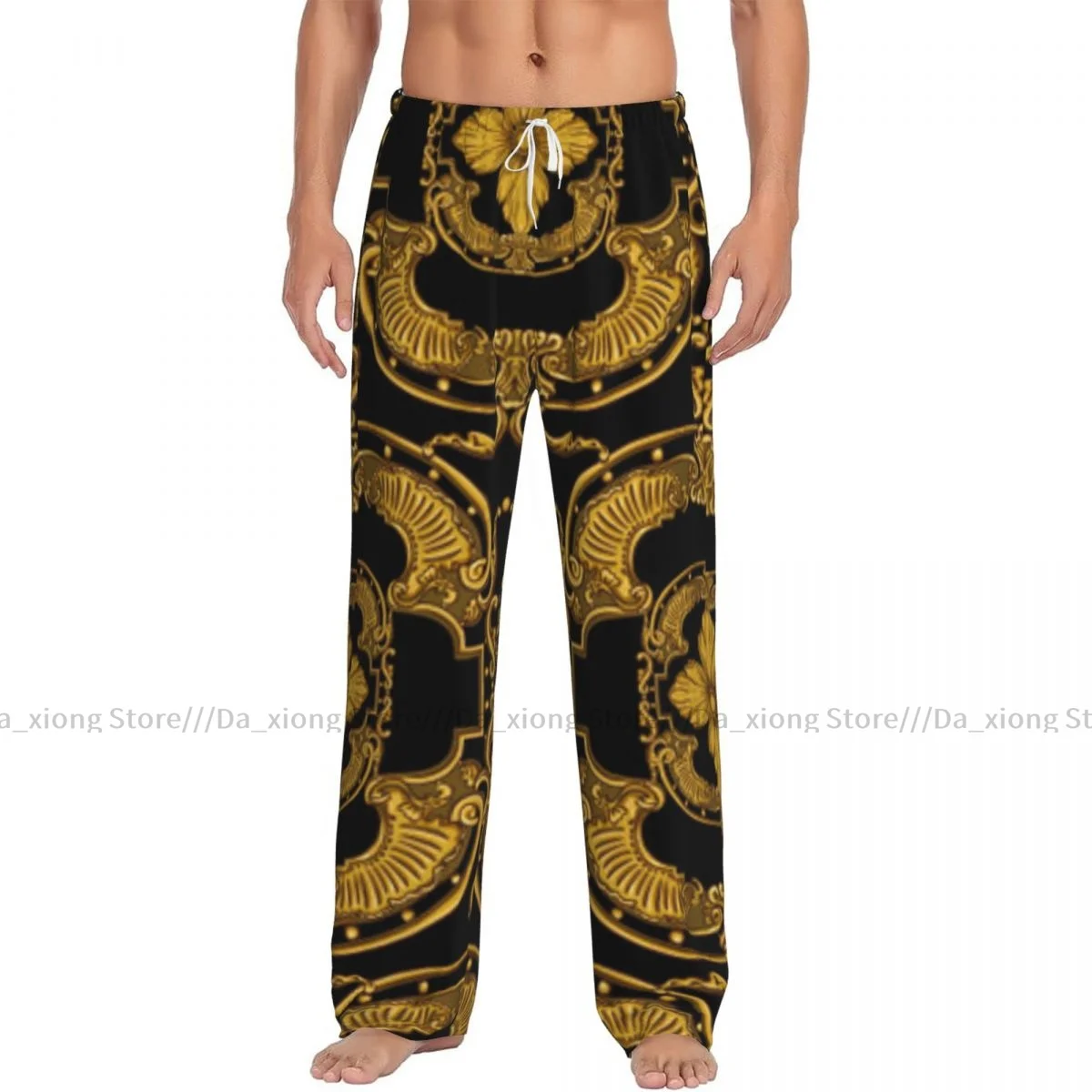 Men's Sleepwear Loose Sleep Pants Pajamas Baroque Renaissance Style Long Lounge Bottoms Casual Homewear