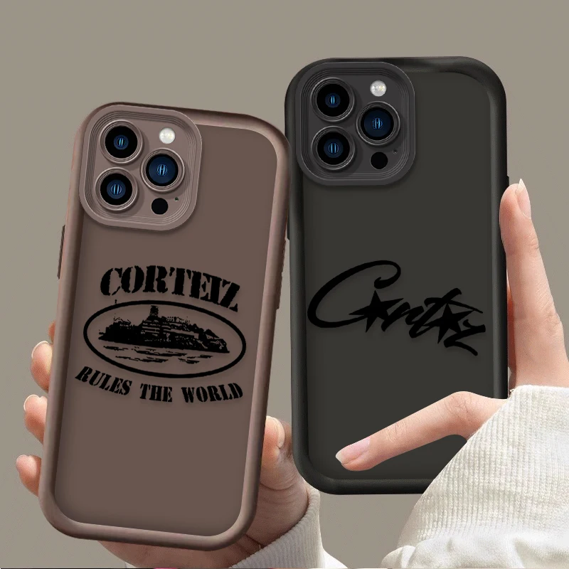 Luxury The World-C-Corteizs Case For iPhone 16 15 14 13 12 11 Pro Max X XS X S Max XR SE 2020 7 8 Plus iphone16 Silicone Phone