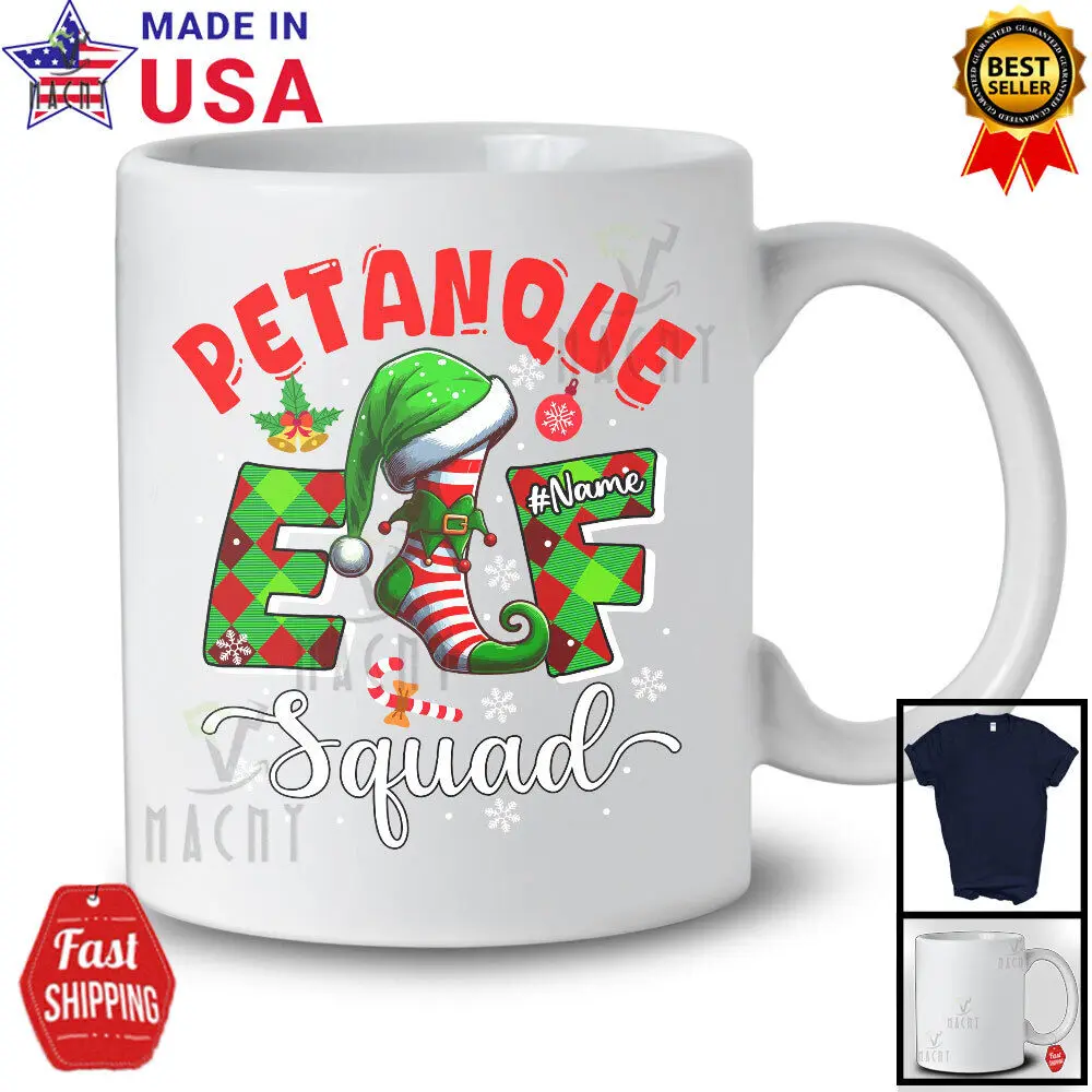 Petanque Elf Squad; Amazing Christmas Custom Name Petanque Player; Sport T-Shirt