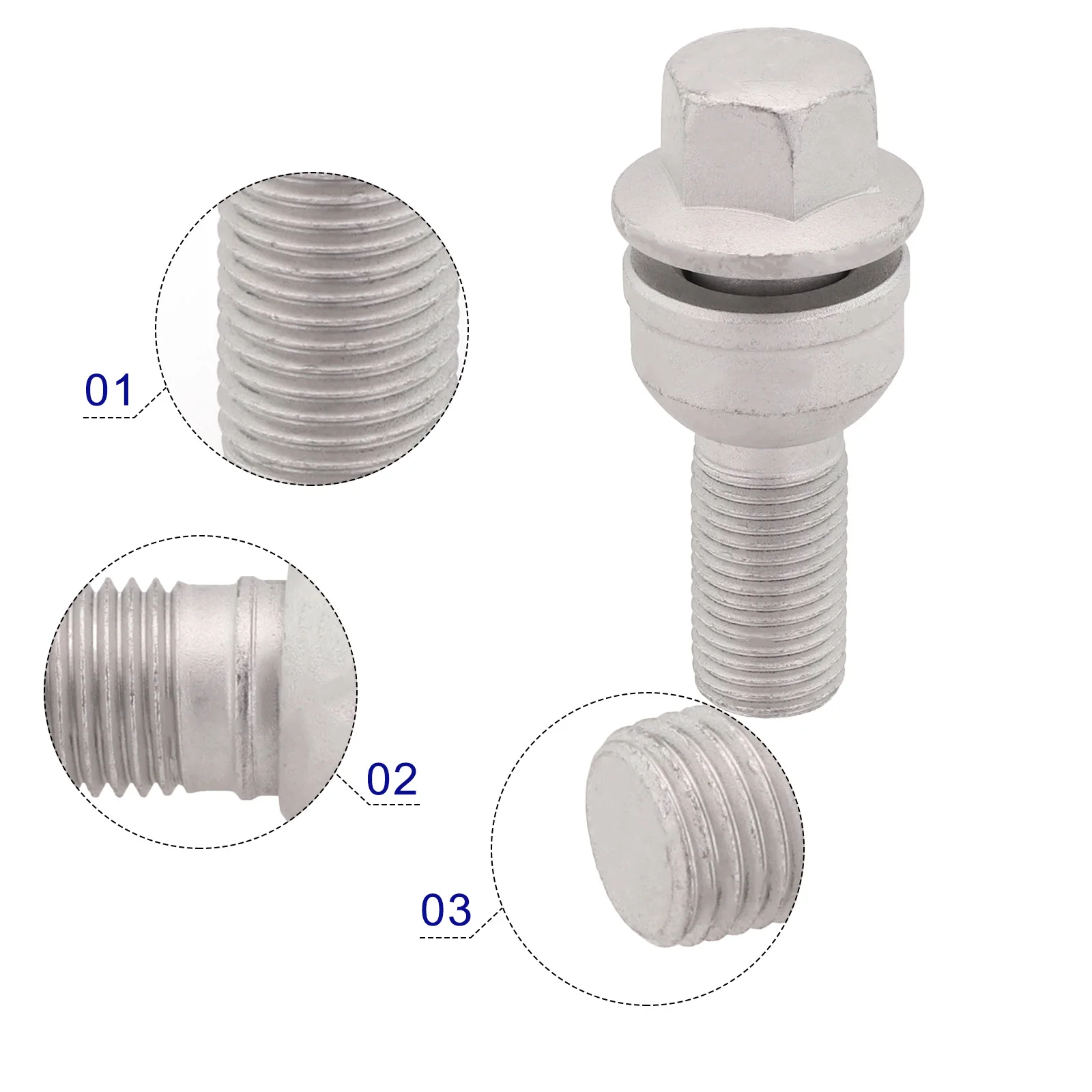 Lug Nut Stud Wheel Stud Wheel Repair Car Maintenance Direct Replacement Steel Material High Universality High-quality Materials
