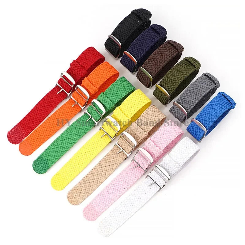 Fabric Woven Nylon Watch Band 14mm 16mm 18mm 20mm 22mm for Perlon Soft Strap Replacement Wrist Band Men Women Sport Bracelet