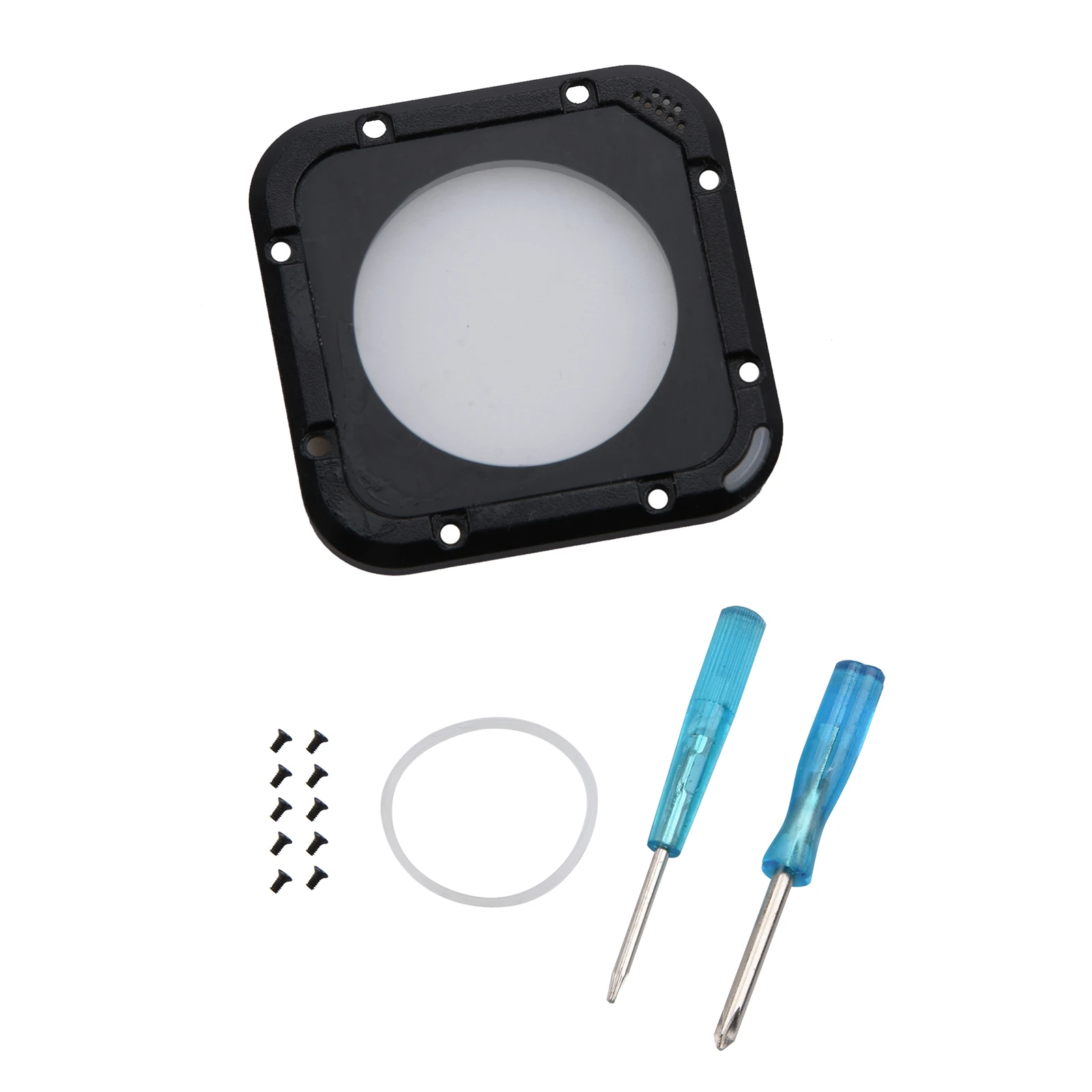Black Durable Aluminum Metal Frame Glass Lens Ring Cover Replacement Kit for GoPro HERO 5/4 Session Cameras