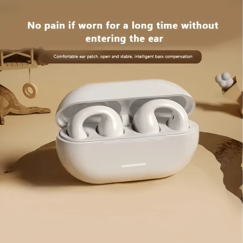 T75 Fone Bluetooth Headset 5.3 Wireless Bone Conduction Headphones Clip Ear Music Noise Canceling HD Call Sports Gaming Earphone