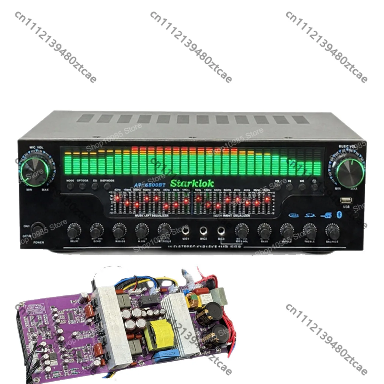High Power Professional Stage Power Amplifier, Dual 15 Inch Speaker Driving Audio Power Amp For Performance Venue