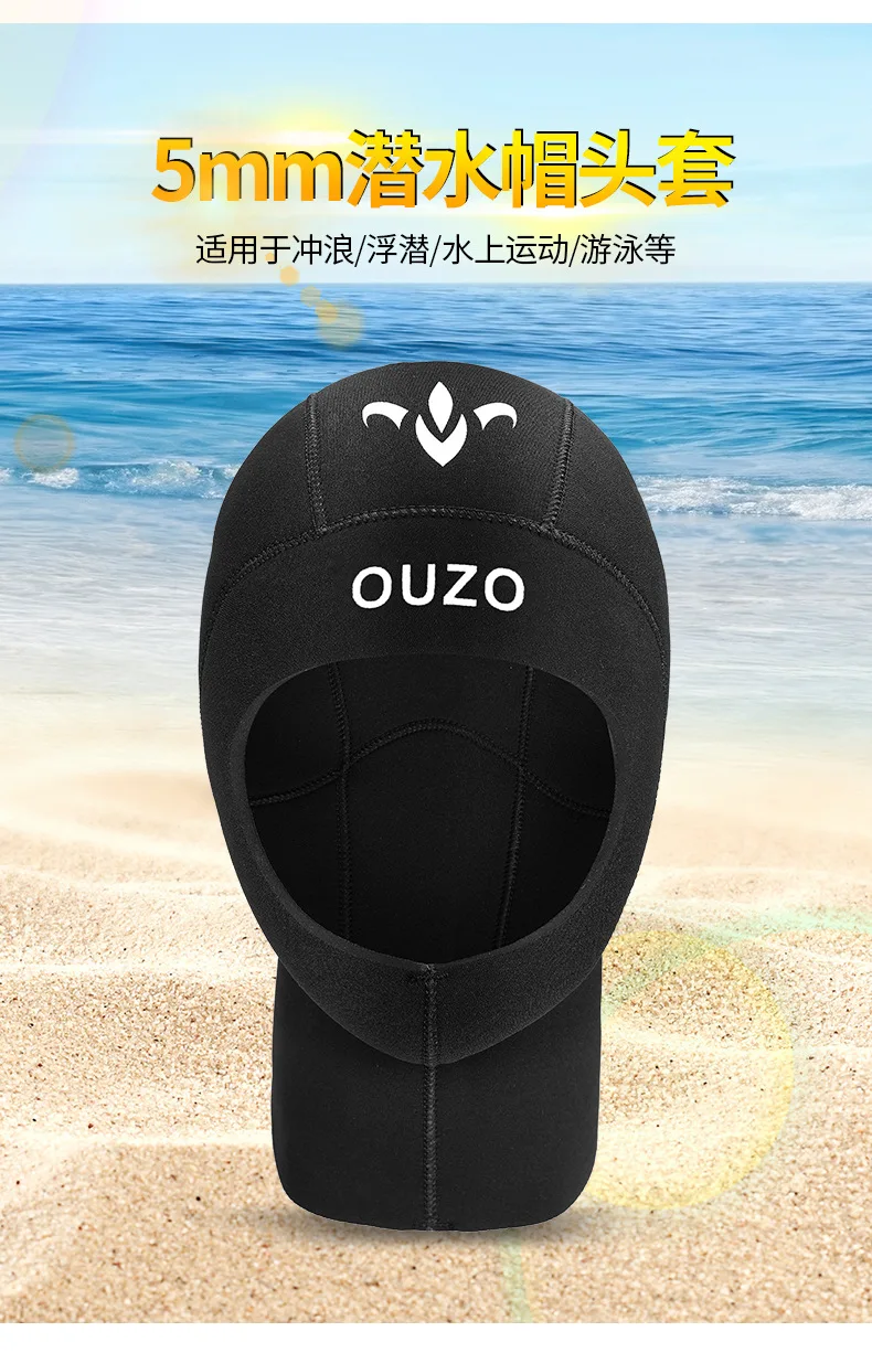 Hot Models Thickened 5mm Diving Cap Ouzo Warm Cold Exhaust Diving Head Cover Surfing Snorkeling Winter Swimming Cap