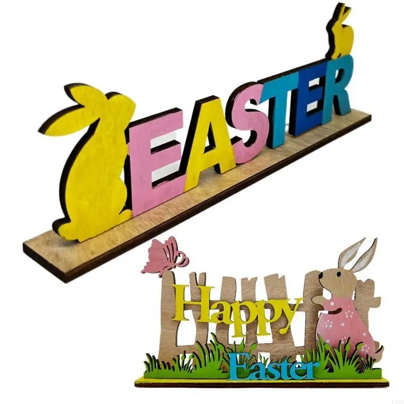 F62D Interés decorativo Decorativo Pascua Adornos madera Partido para niños Juguete regalo Navidad