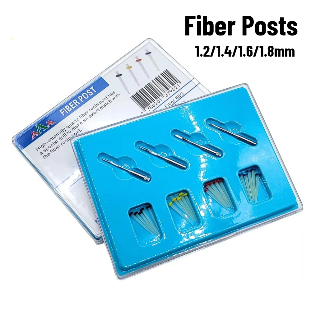 20/200PCS Dental Fiber Posts Mixed Set Straight Screw Quartz Glass Fiber Resin Post Root Canal Tooth Restorative Filling Tool