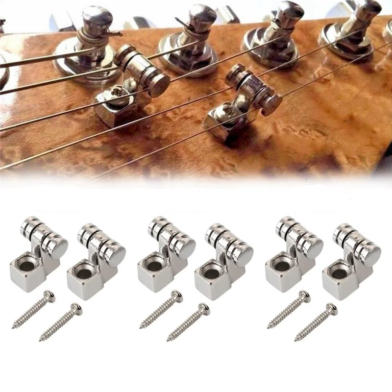 !CLOS! 6 Electric Guitar Strings, Rollers, String Buckle Fixed Device for Fenders Strat Tele ST TL