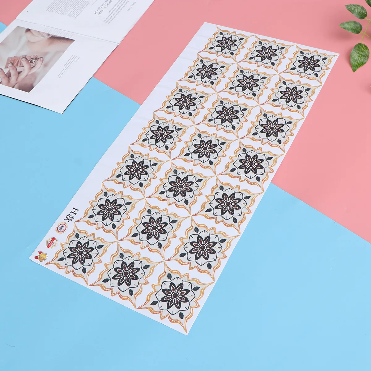 21 Pcs Pvc Floor Stickers Bathroom Tile Wall Tiles for Decoration Self Adhesive