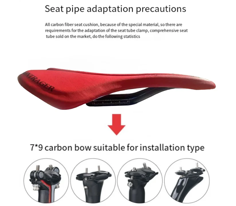 Bontrager Rot/Schwarz Carbon +EVA+PU Ultra Weich, Weich, Hohl und Atmungsaktiv Rennradsattel MTB-Sattel Carbon-Sattel – Detail 2