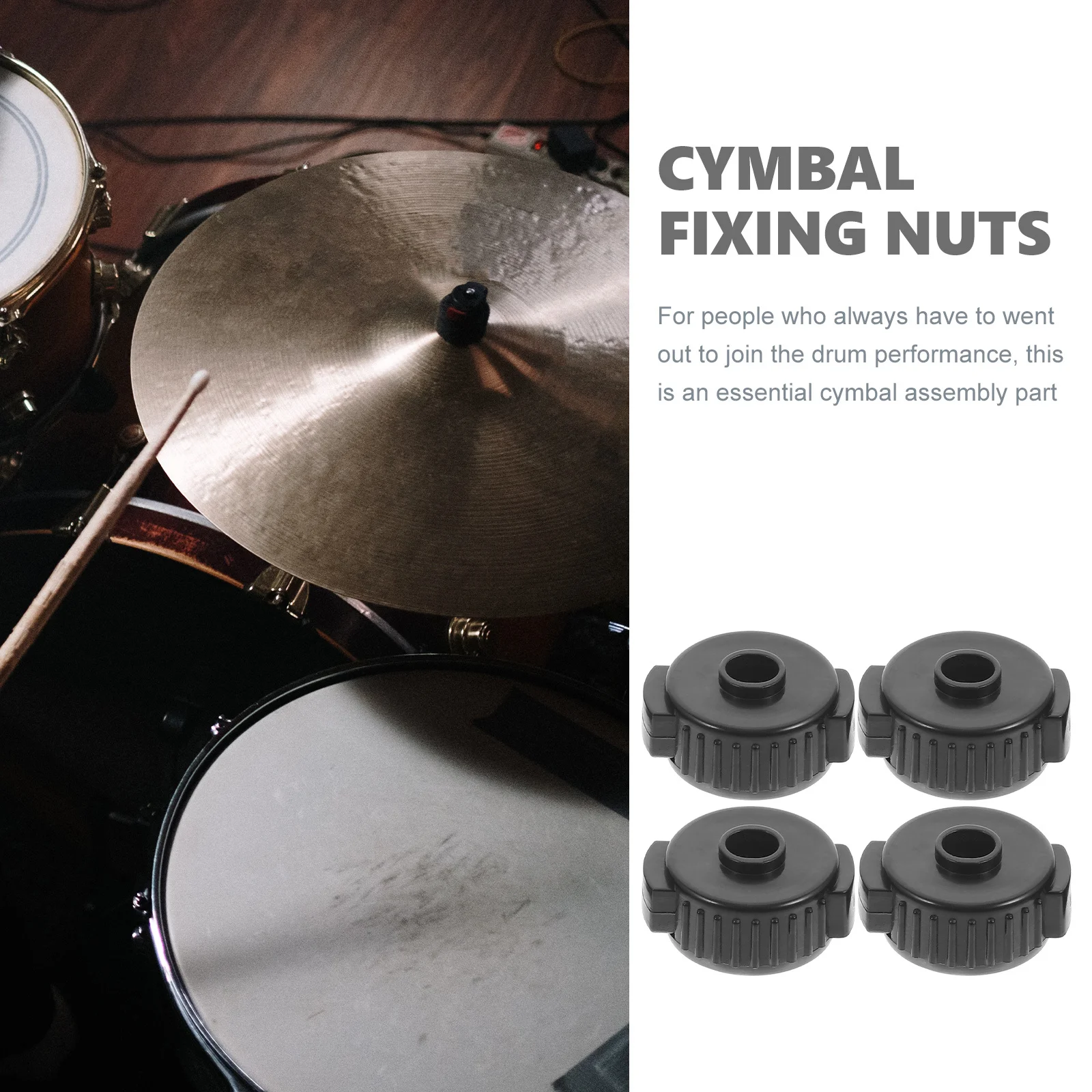 

4Pcs Cymbal Quick Release Nuts Premium Plastic Lightweight Drum Cymbal Fixing Nuts for Convenient Installation and Portable