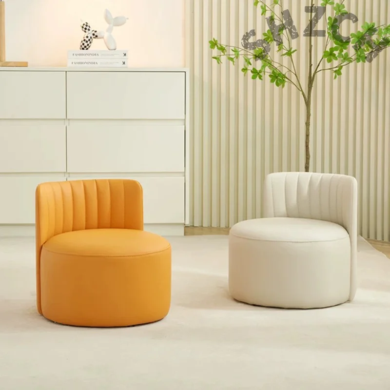 Taburete de cuero para cambiar zapatos, taburete creativo, taburete giratorio con respaldo, silla para sofá de sala de estar, a