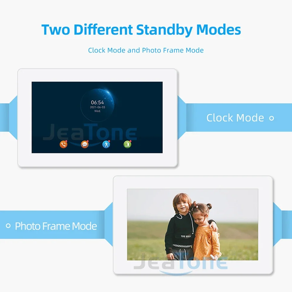 【Tuya 1080P】Jeatone 7Inch Full Touch Screen WiFI Smart Home Video Intercome Villa Video Doorphone Motion Detection Doorbell