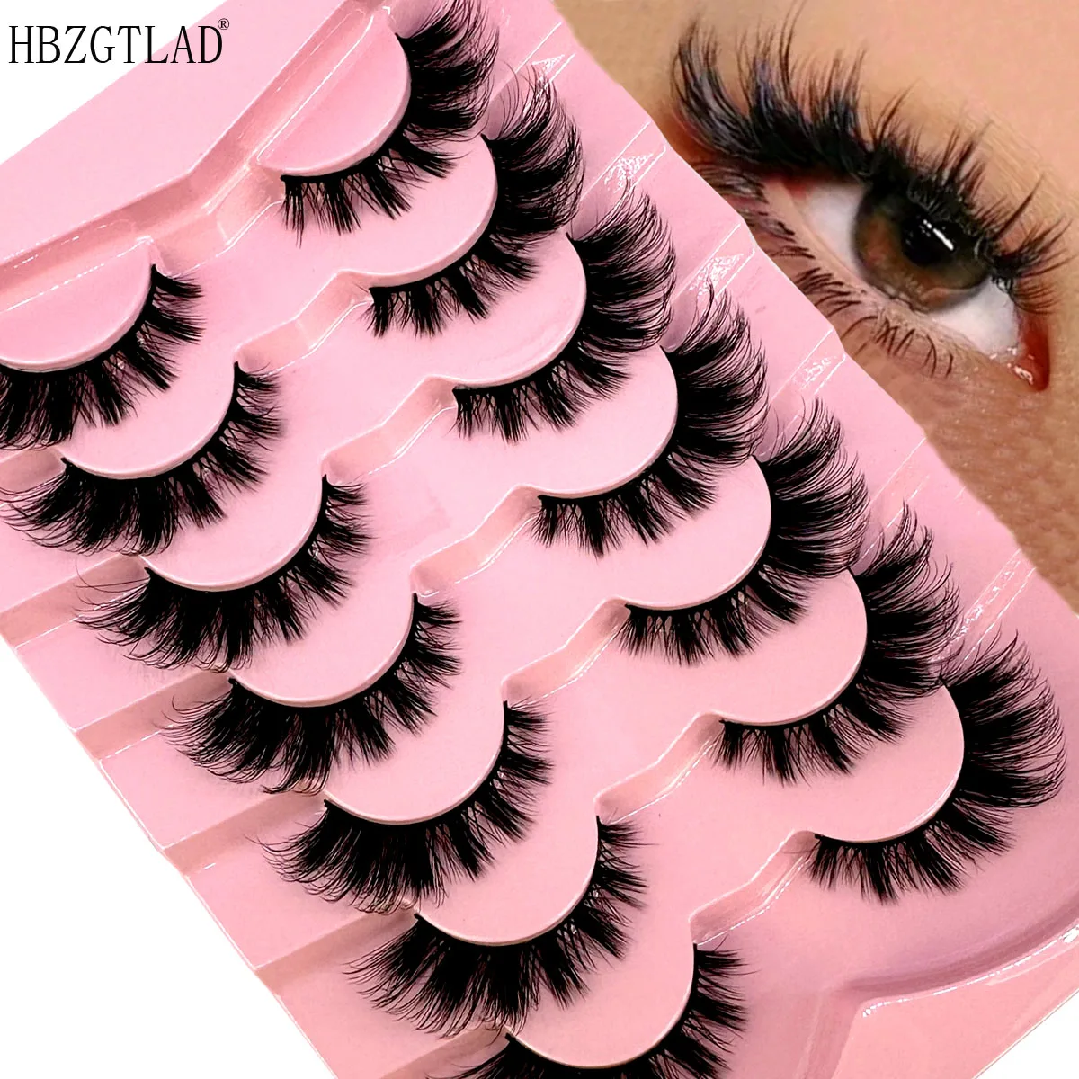 New Cat-Eye 5D Mink Eyelashes Curled Winged Natural Realistic Messy End Eye Elongated Thick False Eyelashes Soft Fake Eyelashes