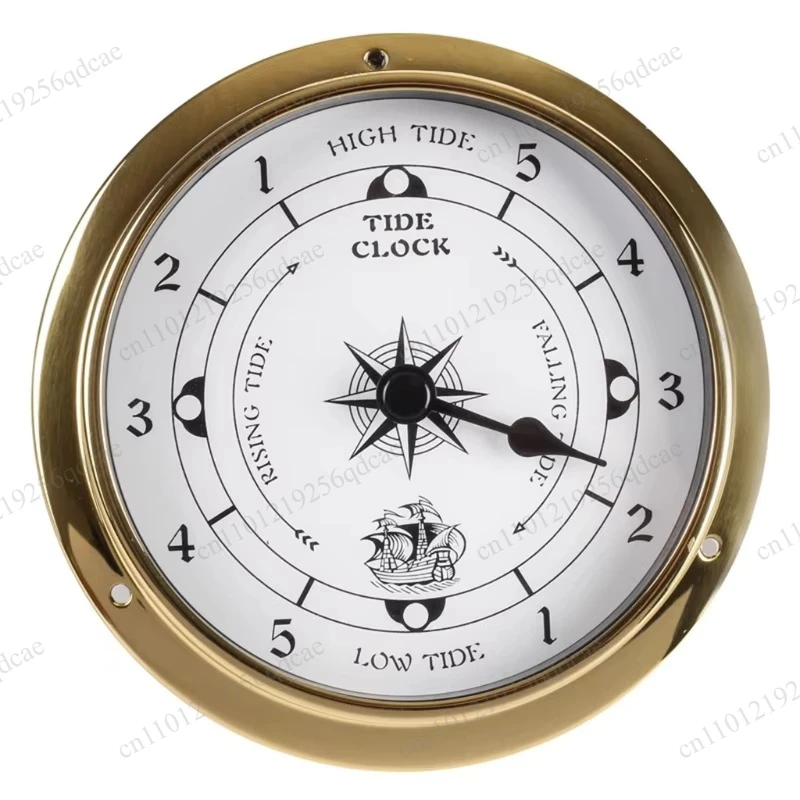 115Mm Copper Shell Marine Barometer Atmospheric Pressure Gauge Thermohygrometer Clock 4-piece Set Battery-Free Weather Forecast