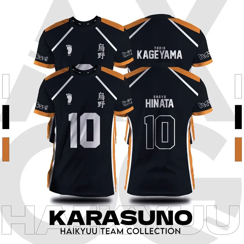 Haikyuu Fukurodani Hinata Cartoon Anime Cosplay Men Jersey Summer Short Sleeve Children Tee Top 2024 New Fashion Women T-shirt