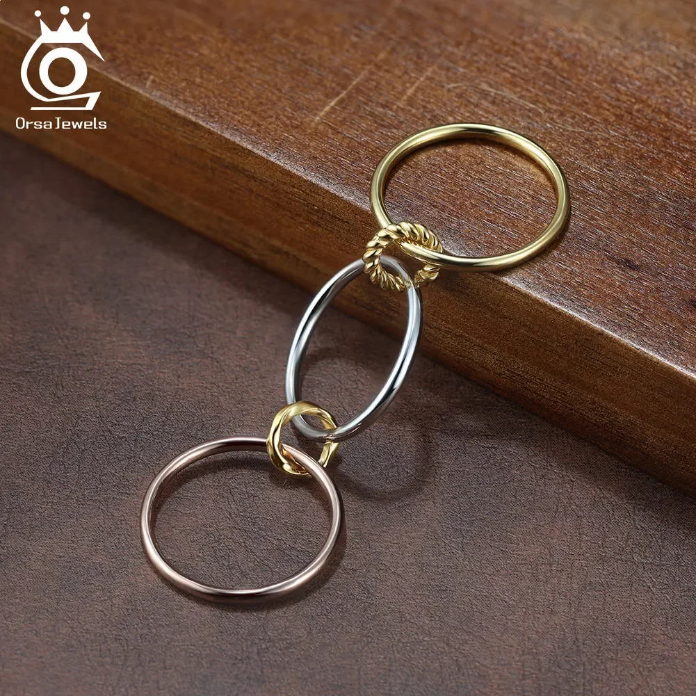 

ORSA JEWELS модные многослойные штабелируемые кольца из стерлингового серебра 925 пробы для мужчин, минималистичные кольца на палец в стиле хип-хоп, ювелирные изделия NMR15