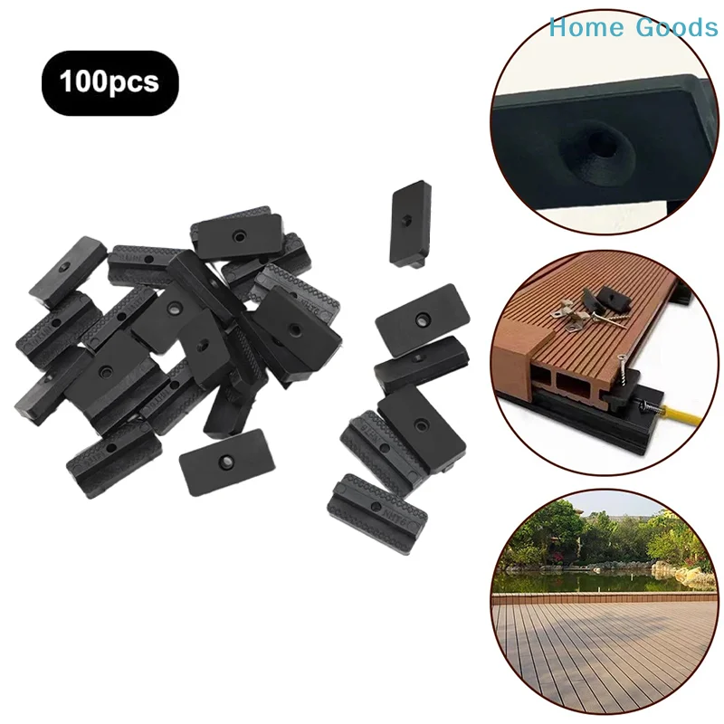 100 Clips de Unión para Tarima Compuesta Tipo Cola de Golondrina, Fácil Montaje, para Suelos Exteriores, Jardín, Patio, Accesorios para Exteriores, Seguros