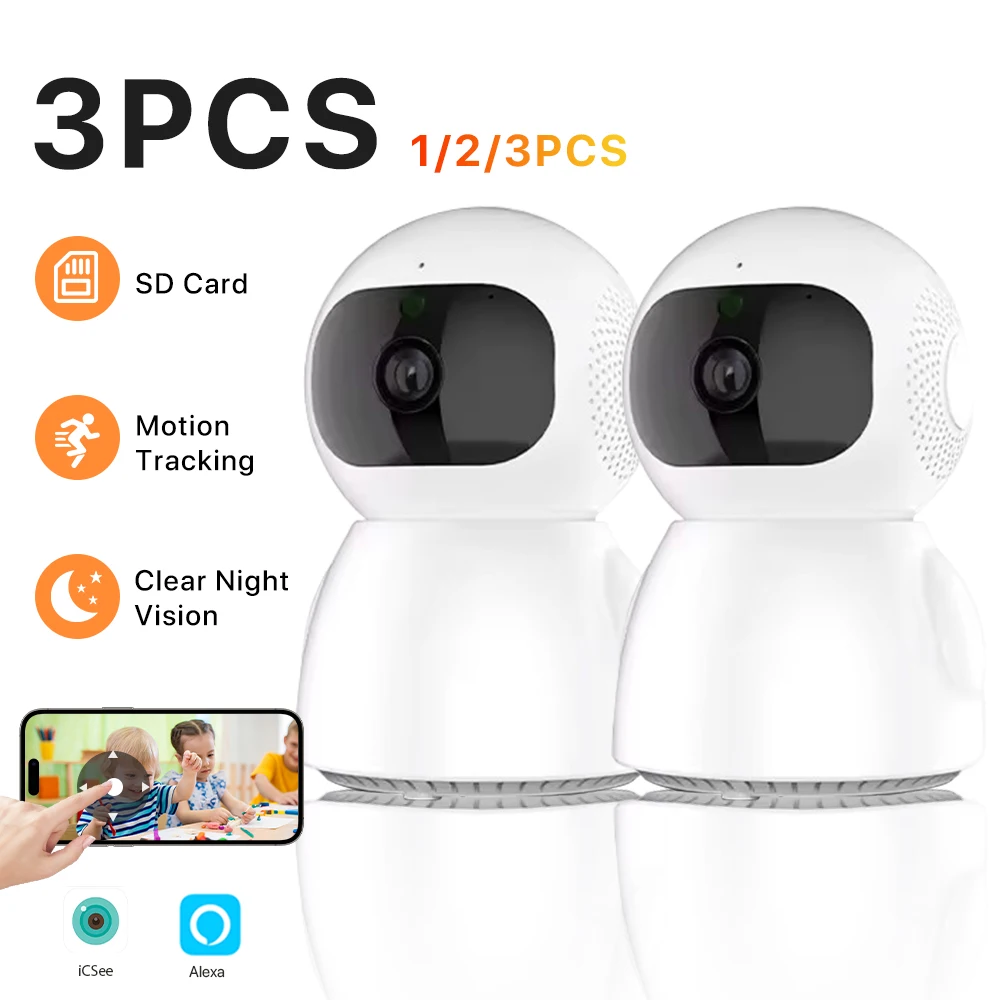 

2,4G Wi-Fi камеры 3-мегапиксельное видеонаблюдение AI Human Dection 3/2/1 шт. IP-камера домашней безопасности беспроводное двустороннее аудио iCSee