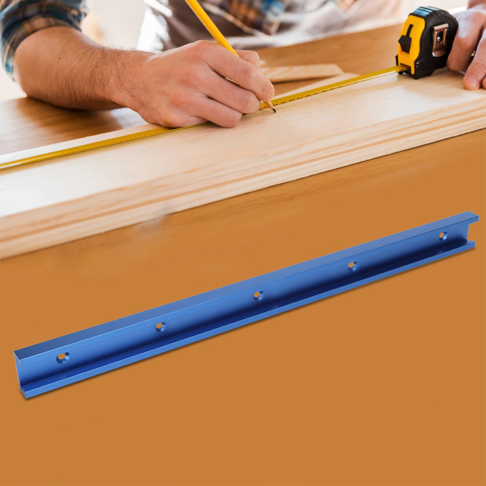 Inglete de ranura en T de aluminio, herramientas de plantilla de pista para mesa de enrutador de carpintería (800mm)