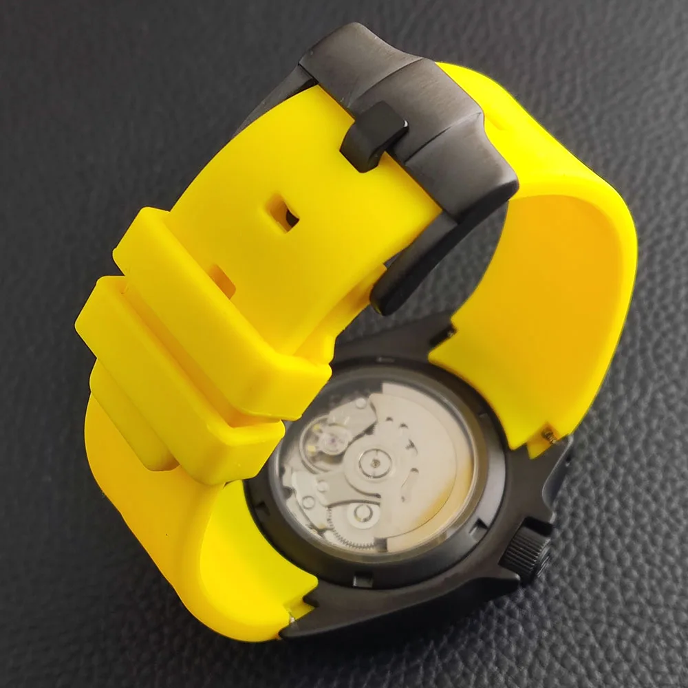41mm men\'s watch Rainbow dial watch sapphire glass NH36 movement 22mm rubber strap S crown men\'s casual waterproof watch