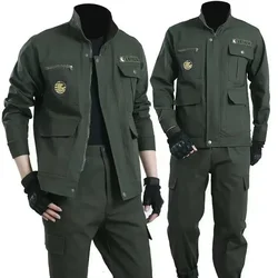 Traje militar de manga larga para hombre, ropa de trabajo unificada para exteriores, Camping, montañismo, uniforme militar, verde militar