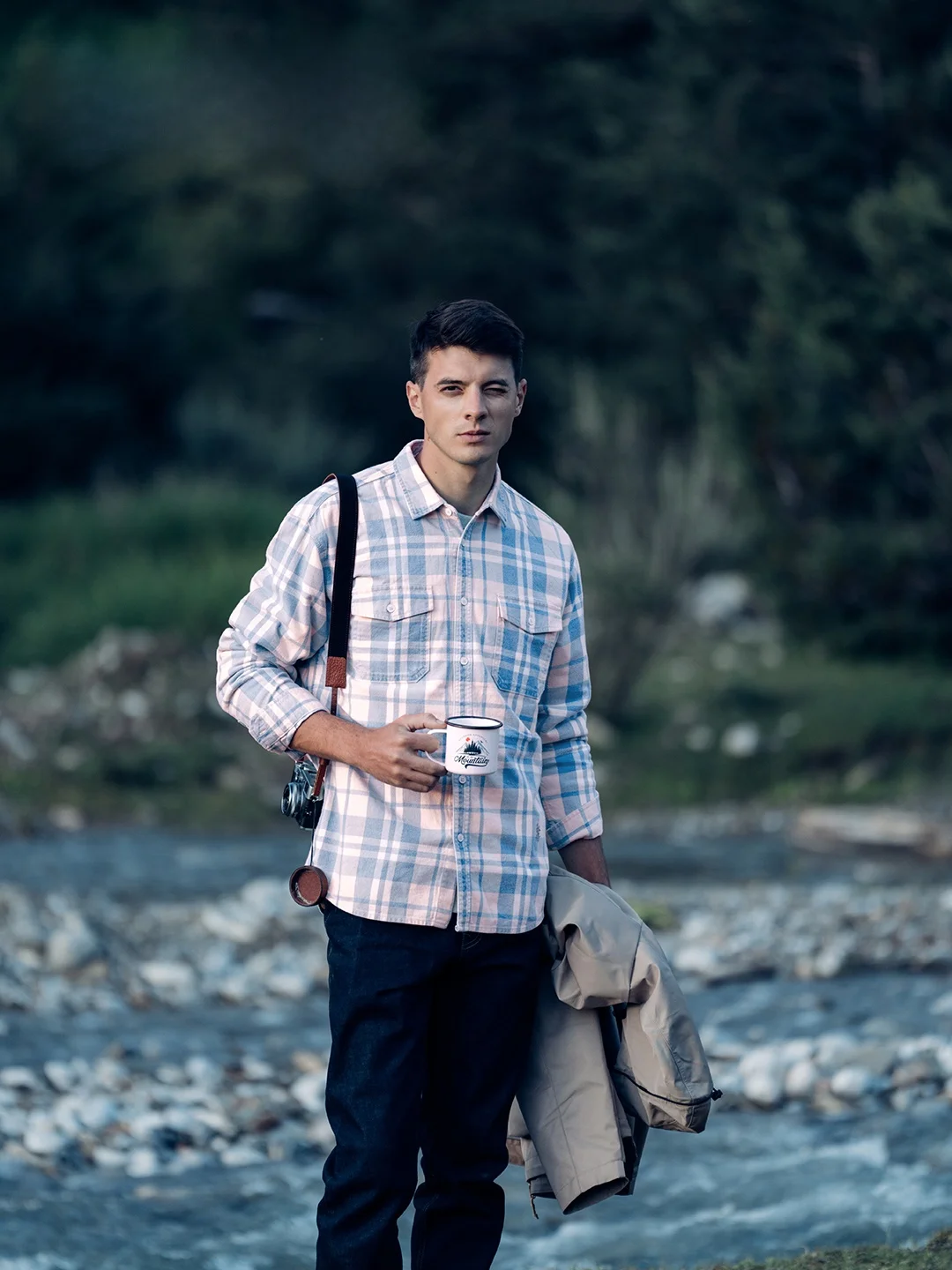 

Мужская джинсовая рубашка свободного кроя Simwood Classic с клетчатым узором из хлопка для осени и зимы