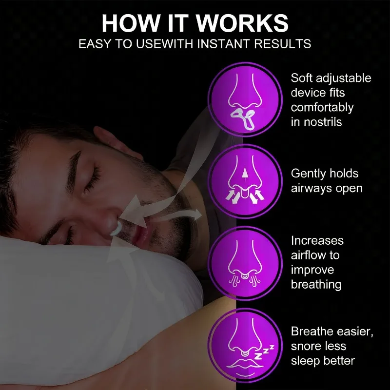 3 أحجام جهاز إيقاف الشخير سيليكون مشبك أنف مرن لوازم مكافحة الشخير موسع الأنف لنوم أفضل وتحسين تدفق الهواء #2