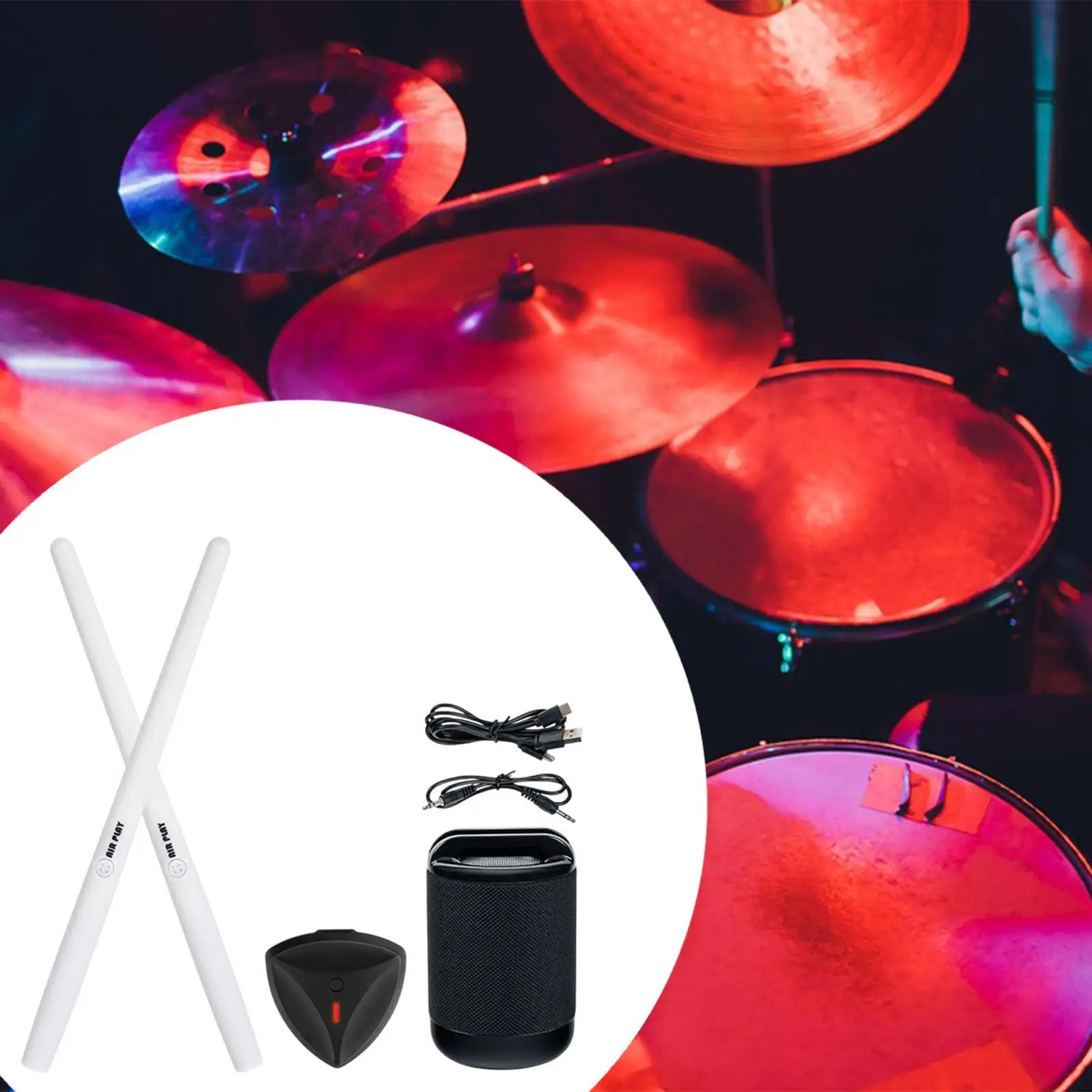 

Electronic Drum Set Holiday Gift Lightweight Percussion Instrument with Drumsticks Electronic Air Drum for Children Kids