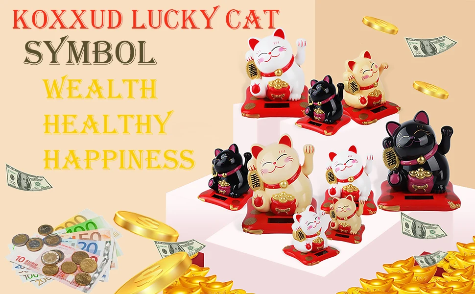 1 Stück Mini 2,9 Zoll Glückskatzen-Figur, Feng Shui Katzen-Dekoration für Zuhause und Auto, Eröffnungszeremonie-Ornament, Feiertagsgeschenk, Heimdekoration – Detail 1