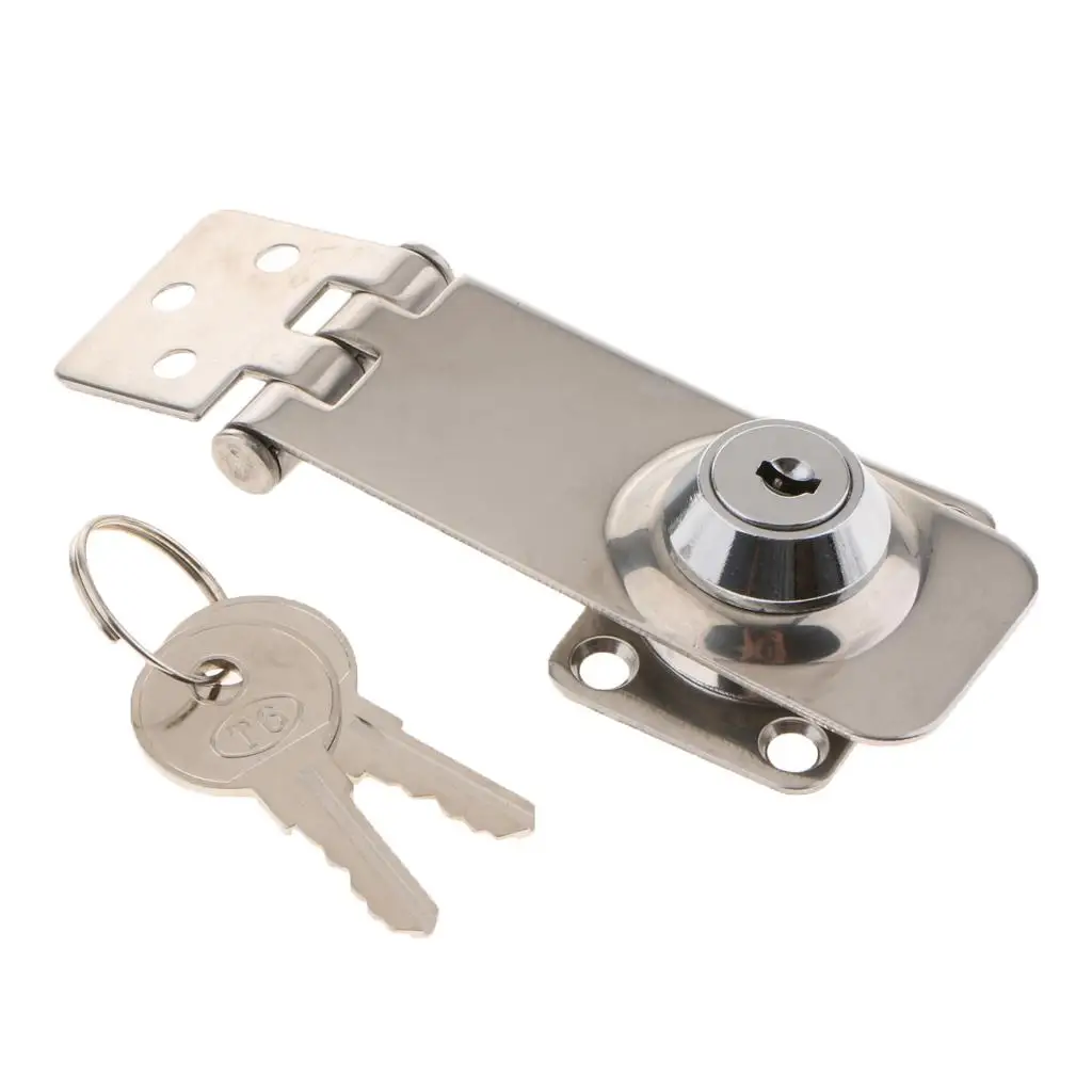 Boat Marine Stainless Door Lock Lockable Hasp Cabin Lock Silver